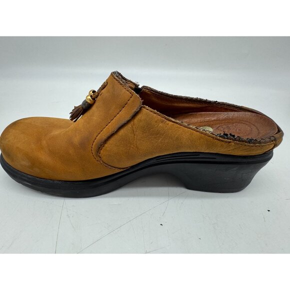 Ariat Clogs Women Leather Suede Mules Slip On Tassel Mendocino Shoes Sz 8B Brown - Picture 9 of 13